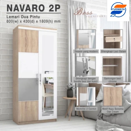Lemari Pakaian - LP NAVARO 2P & 3P