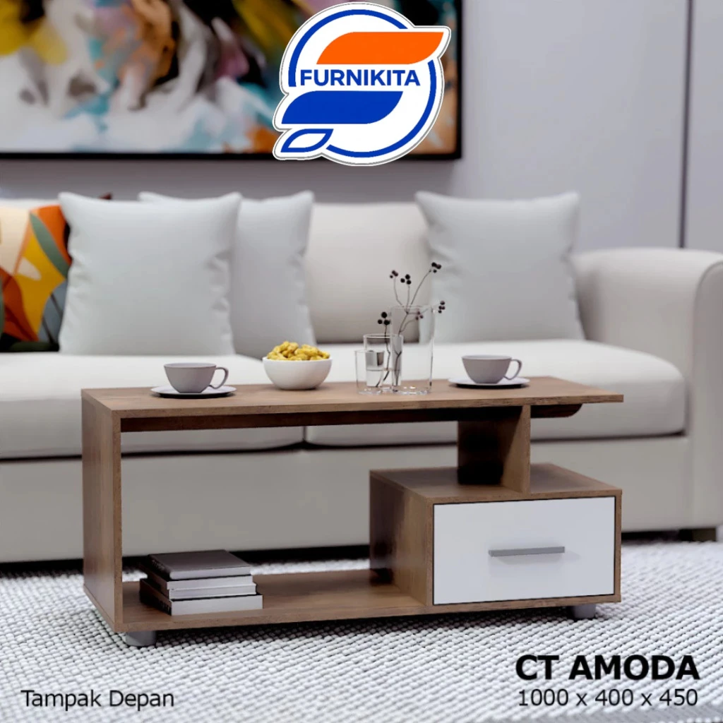 Meja Tamu - CT AMODA RUSTIC & WHITE