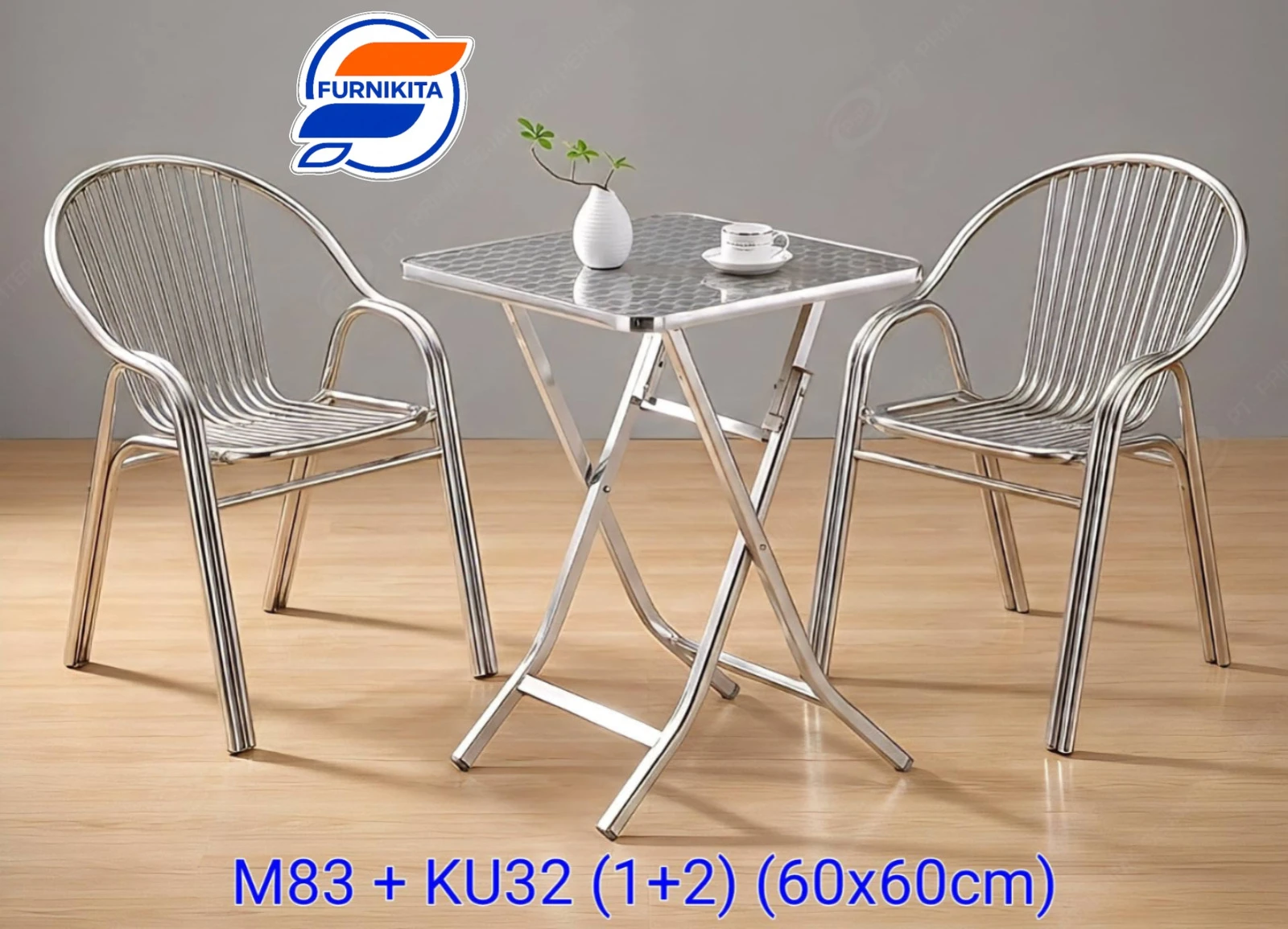 Meja Kursi Teras Outdoor - M83+KU32 / MJ ALUN BULAT