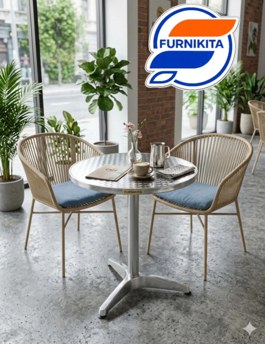 Meja Aluminium Bulat